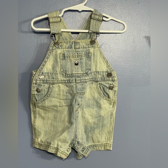 Carters 12 Month Short Overall Light Wash - Picture 1 of 9